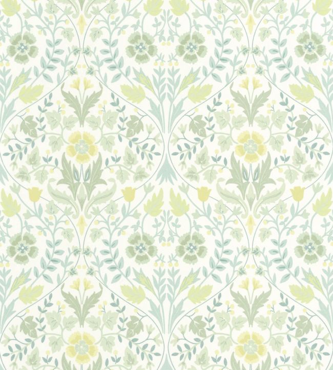 Archibald wallpaper in vert amande by casade jane clayton