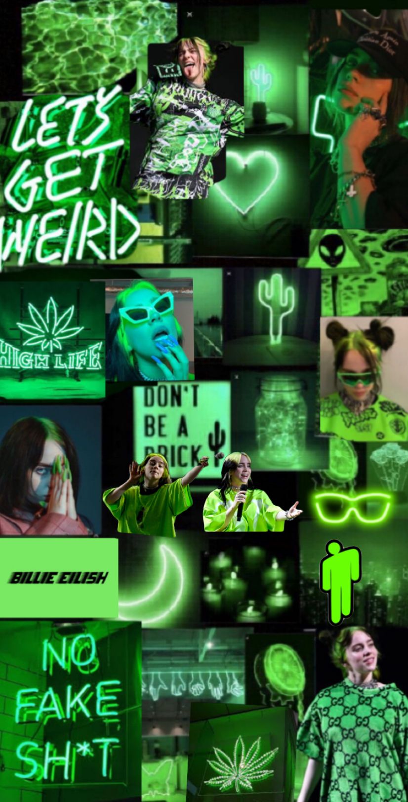 Billie eilish phone wallpaper ð billie eilish billie green wallpaper