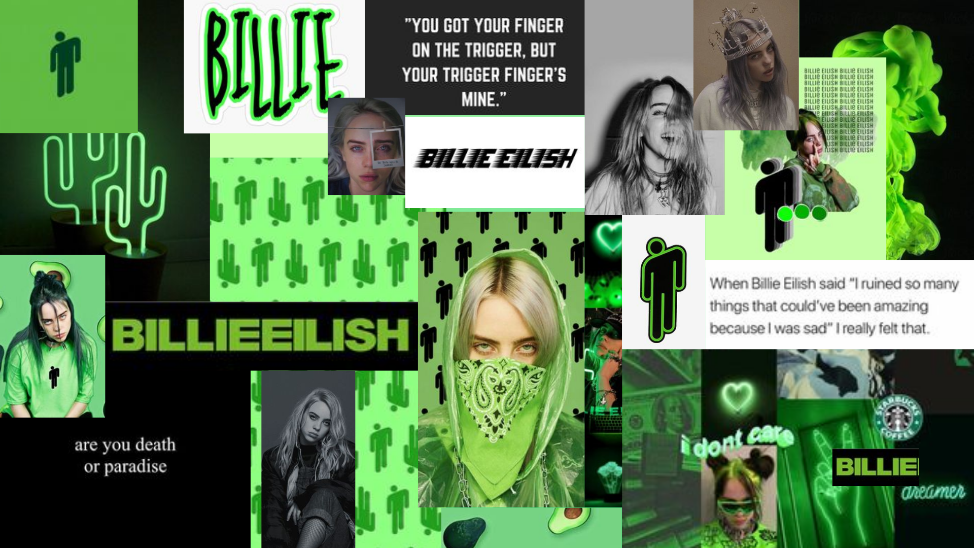 Billie desktop wallpaper green billie eilish billie wallpaper dekstop