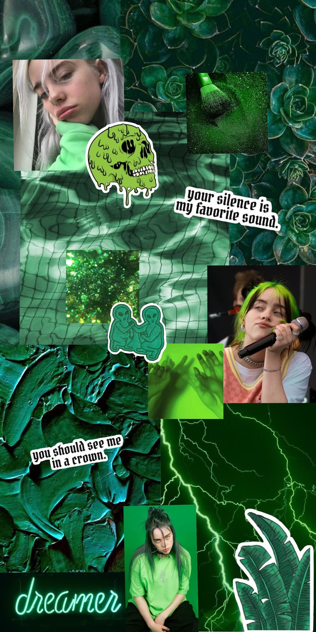 Billie eilish green amazing aesthetic wallpaper