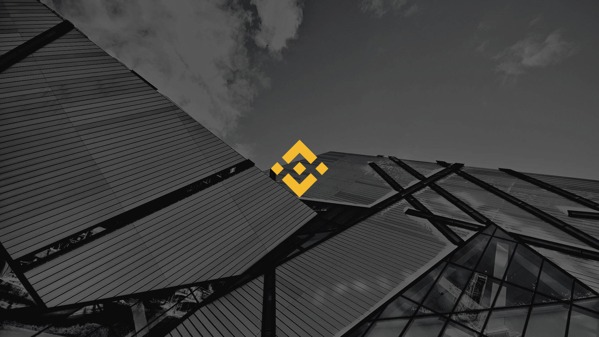 Download binance logo on modern facade wallpaper