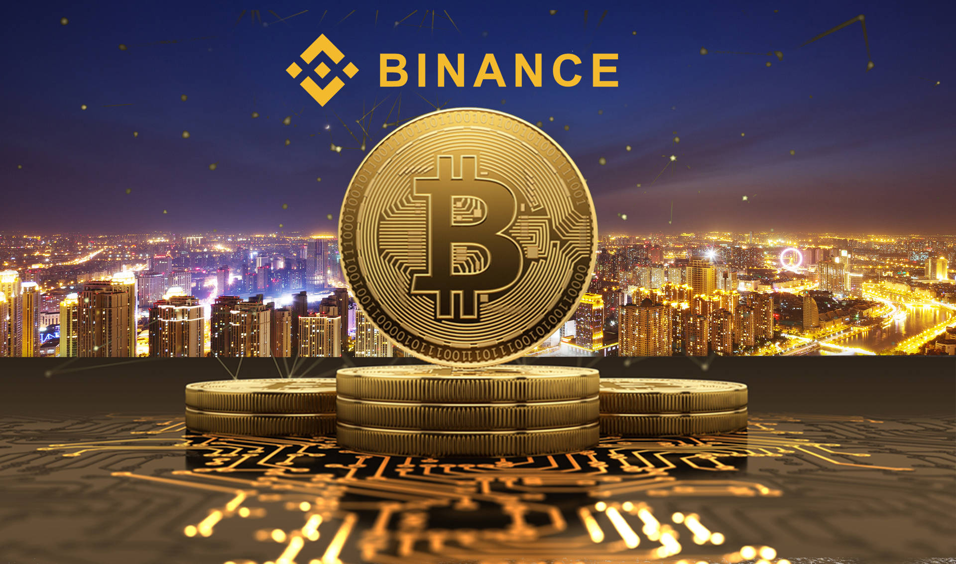 Download binance gold coin stack wallpaper