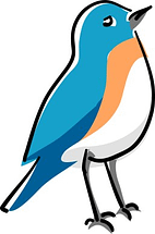 Blue bird standing â
