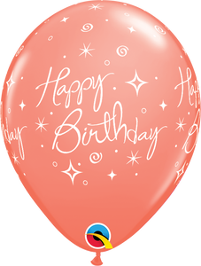 Birthday elegant sparkles swirls latex balloon â playful minds