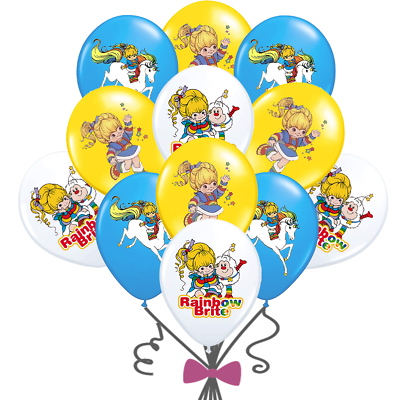 Rainbow brite cupcake toppers birthday party deration supplies balloon theme