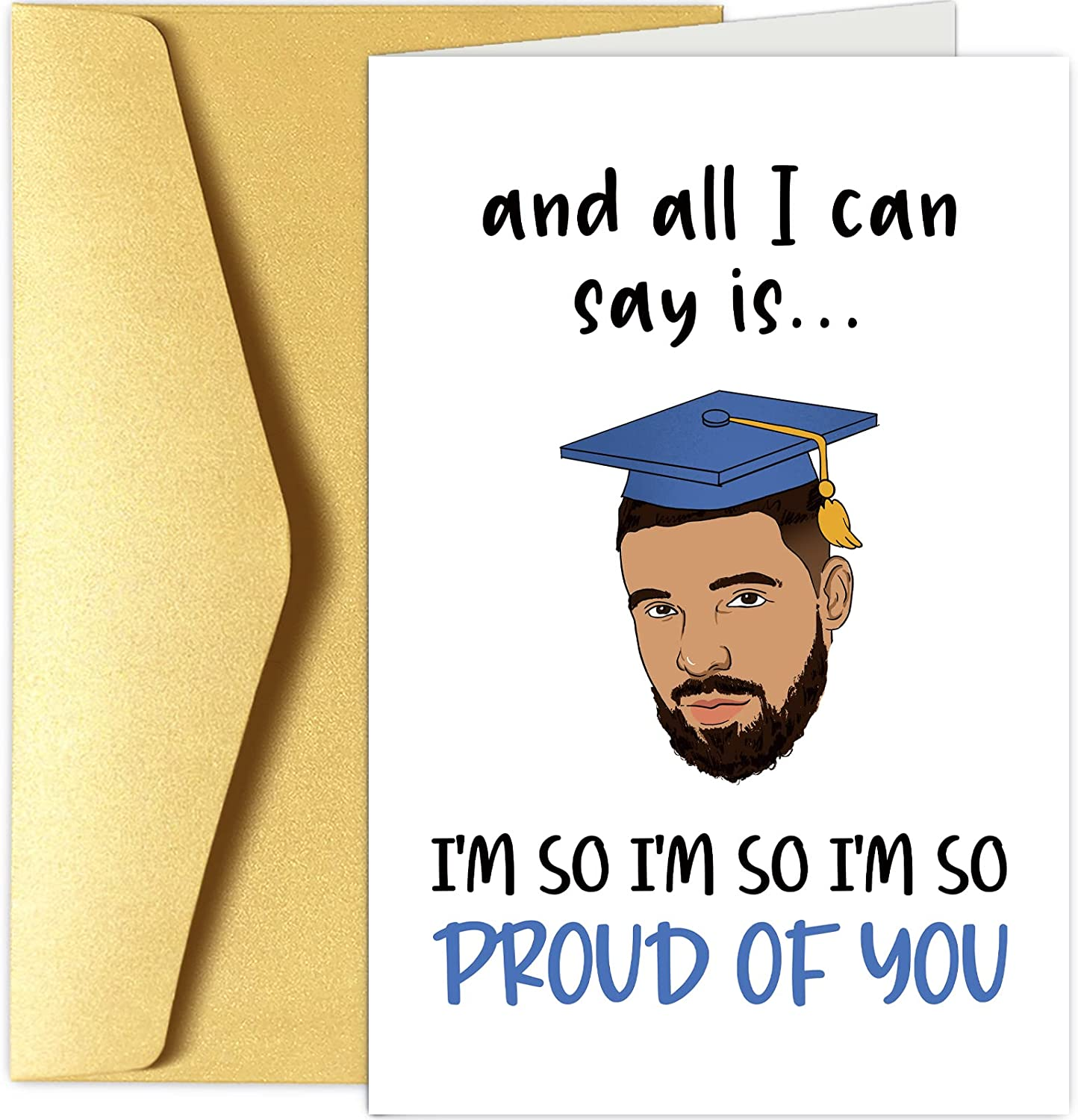 Chenive funny drake graduation card hip hop graduation greeting card rap theme