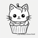 Cat cupcake coloring pages