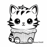 Cat cupcake coloring pages