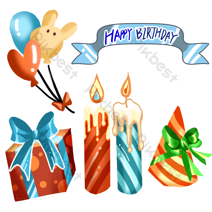 Colorful birthday stickers png images psd free download