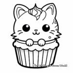 Cat cupcake coloring pages