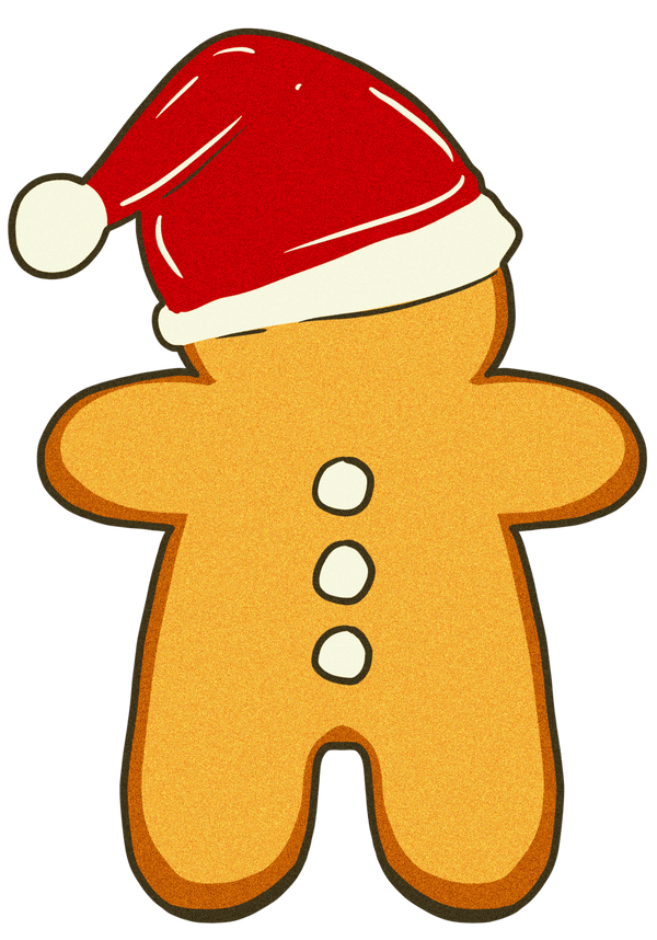 Gingerbread man in a santa hat christmas cookie by ainight on