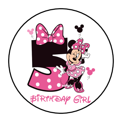 Minnie mouse th birthday stickers envelope seals labels round custom