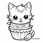 Cat cupcake coloring pages