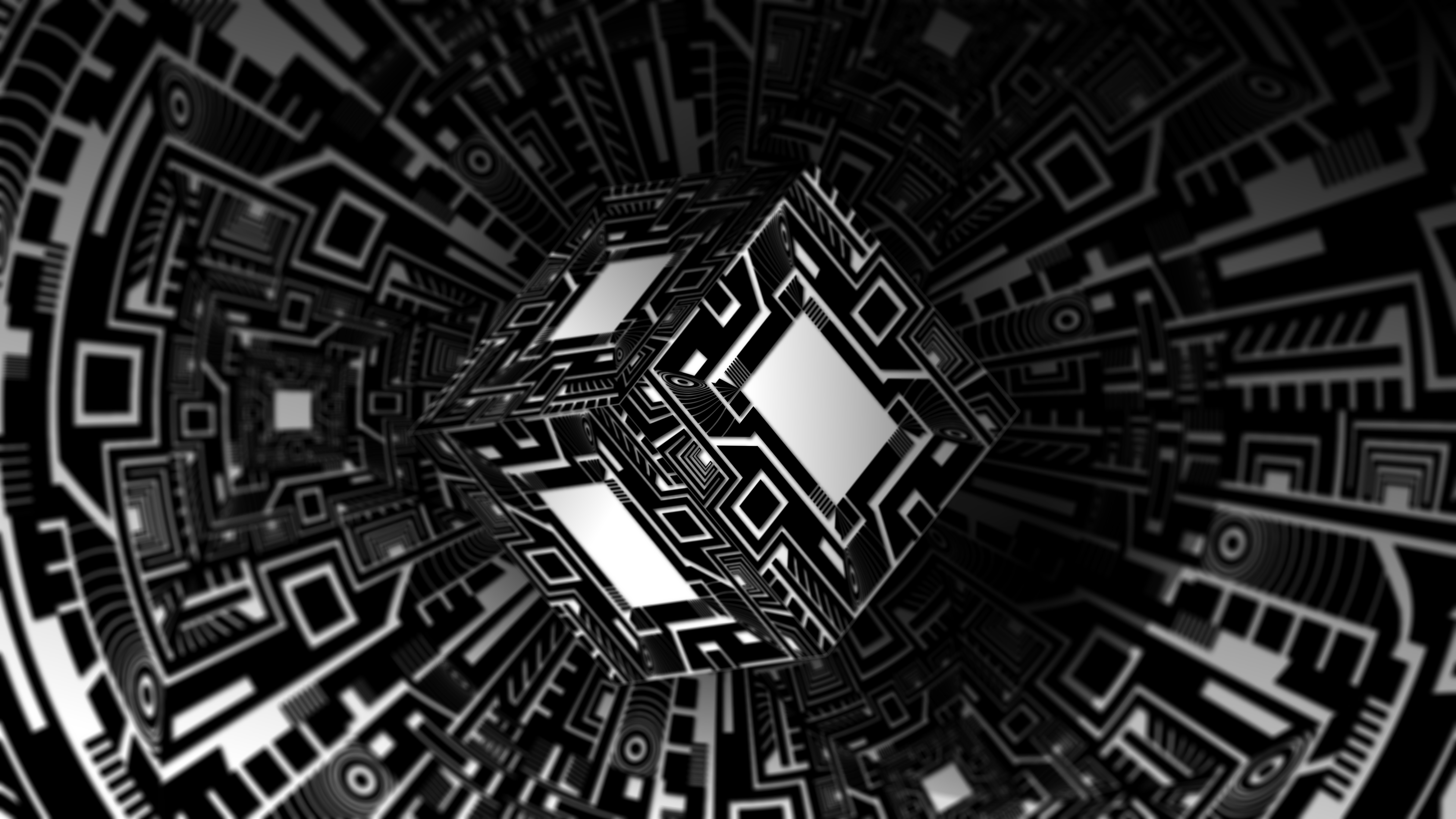 Black abstract cube d k wallpaper