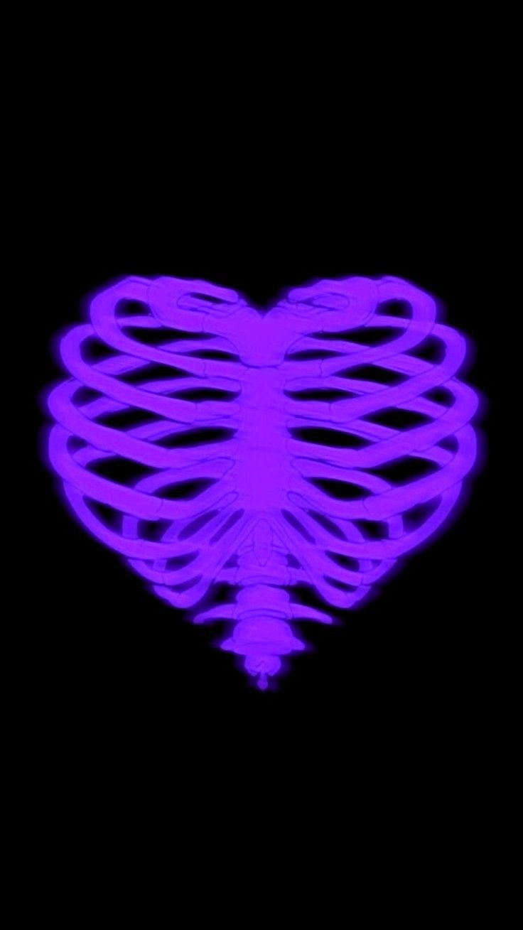 Neon purple heart in dark purple wallpaper dark purple aesthetic purple aesthetic background