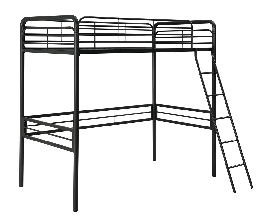 Tommy metal twin loft bed best with slanted ladder â