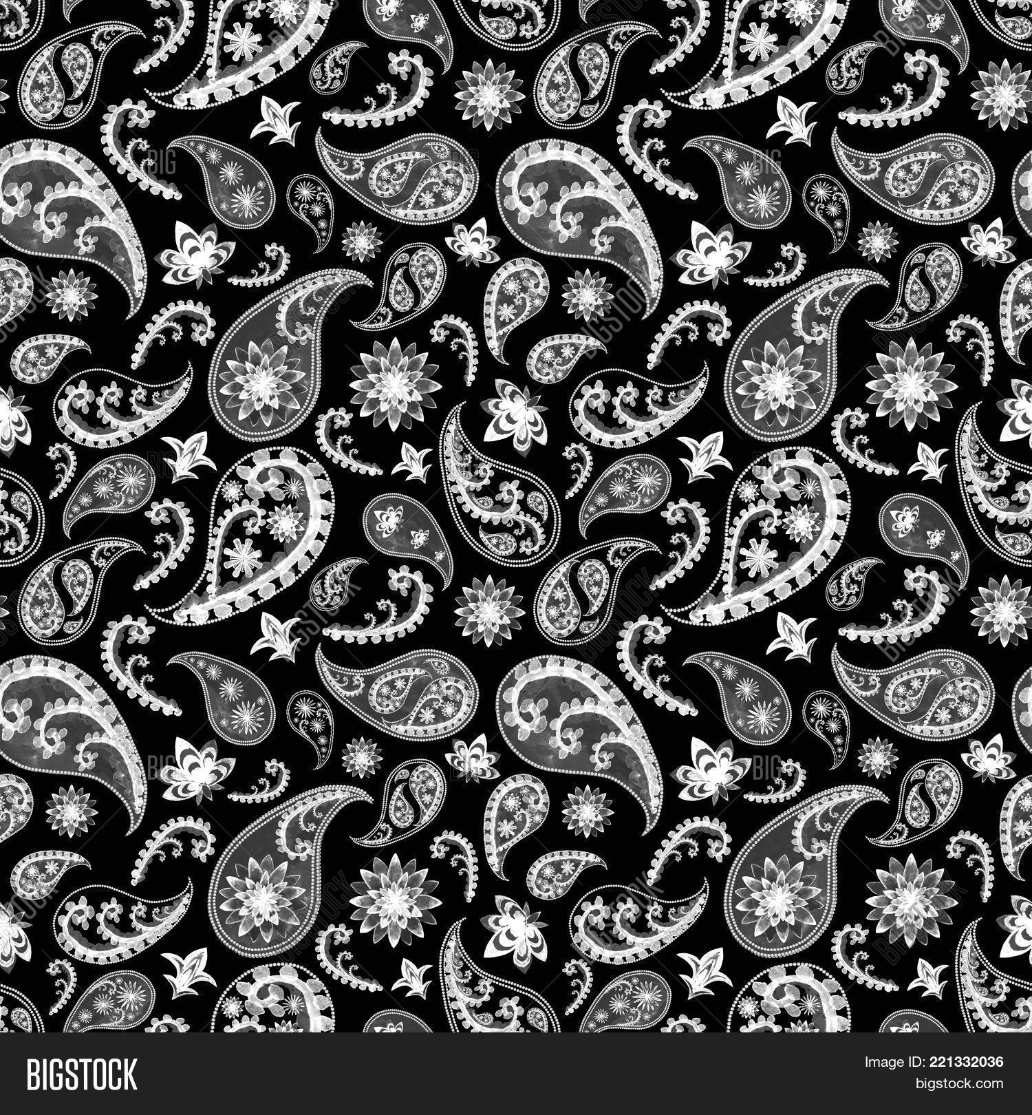 Download black and white paisley wallpaper Bhmpics