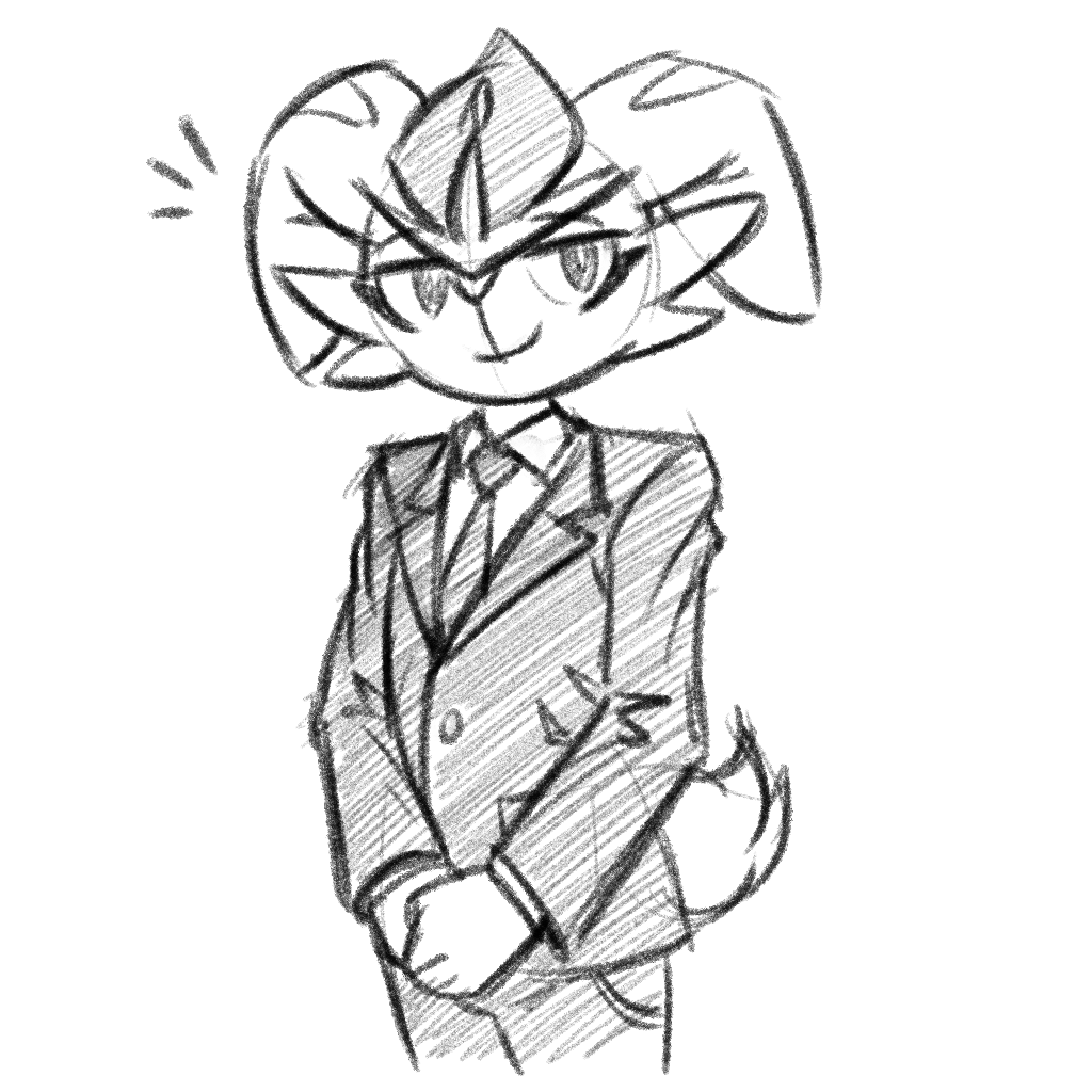 Cinderace in a suit