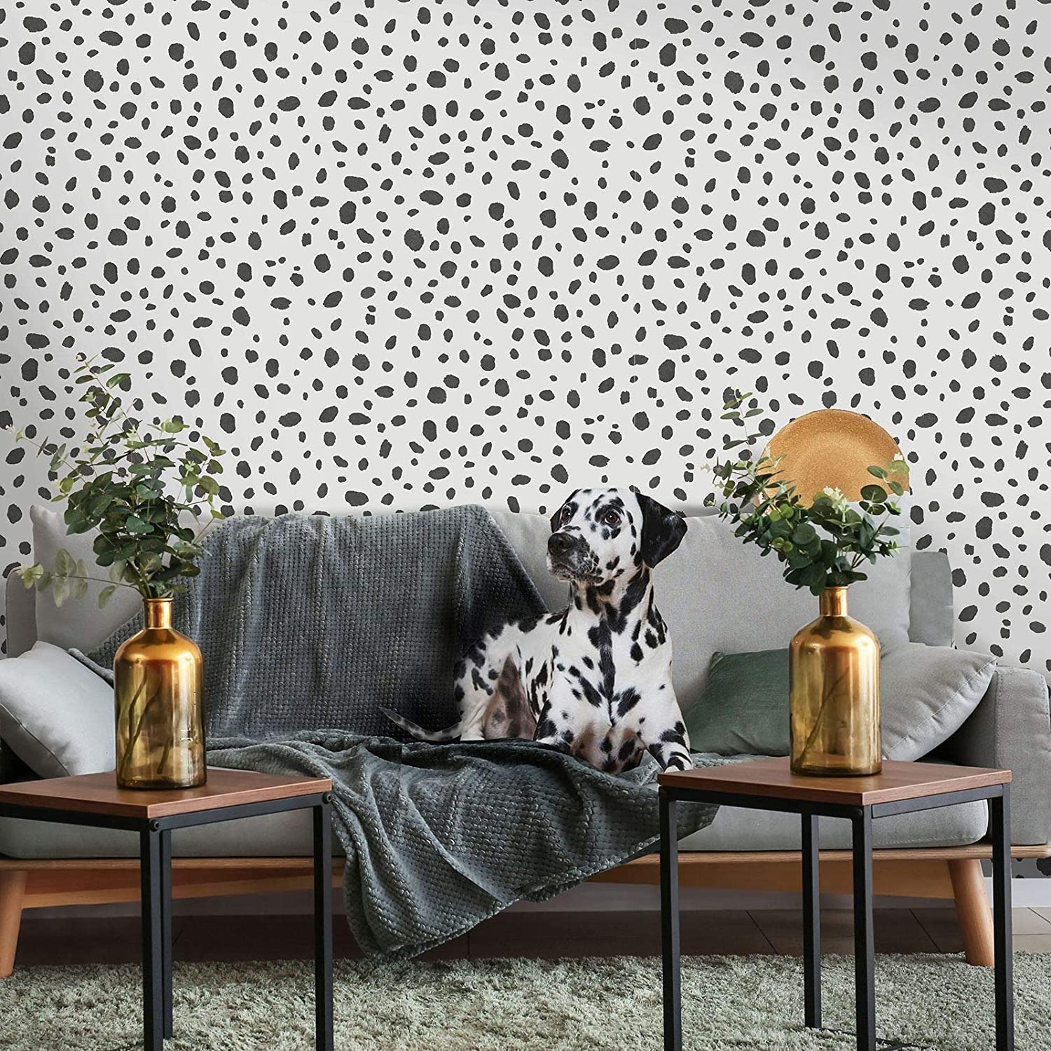 Animal Print Wallpaper Shades Leopard Jaguar Spots Black White Silver