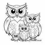 Owl family coloring pages