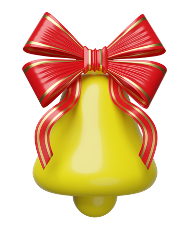 D christmas yellow bell illustrations