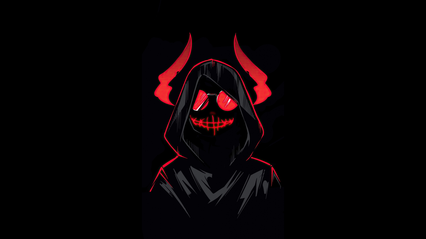 Devil boy dark minimal art wallpaper background