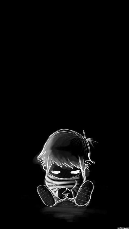 Sad boy with black background wallpaper download