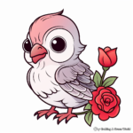 Bird and flower coloring pages