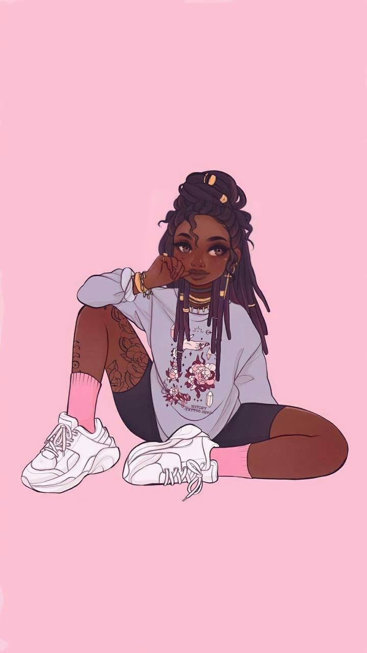 Pin by ðð on wallpaper black girl art drawings of black girls girls cartoon art