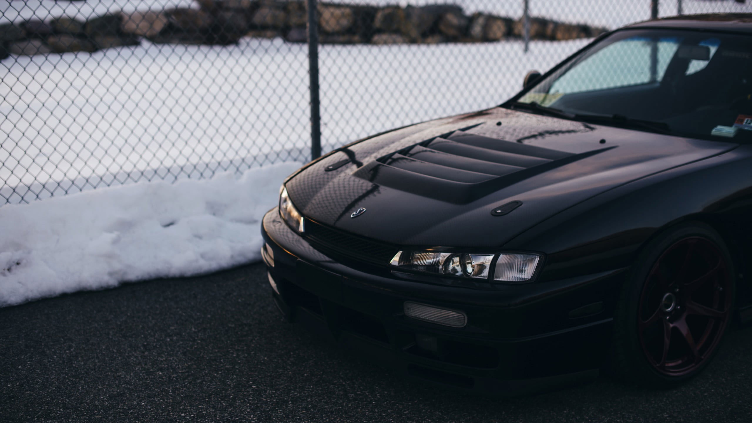 Wallpaper black car nissan silvia s kouki jdm