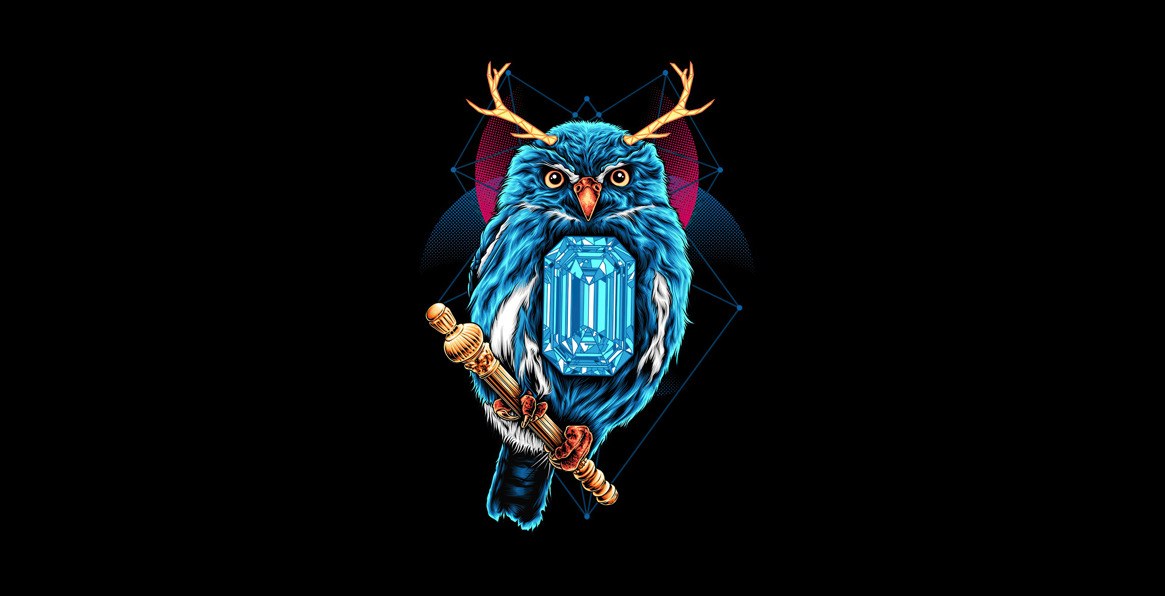 Owl dark black k hd artist k wallpapers images backgrounds photos and pictures