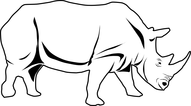 Rhino silhouette clip art image