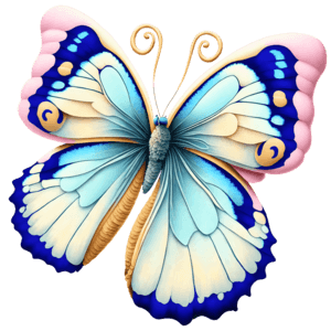 Download beautifully decorated butterfly on black background png online