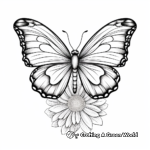 Half butterfly half flower coloring pages