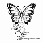 Half butterfly half flower coloring pages