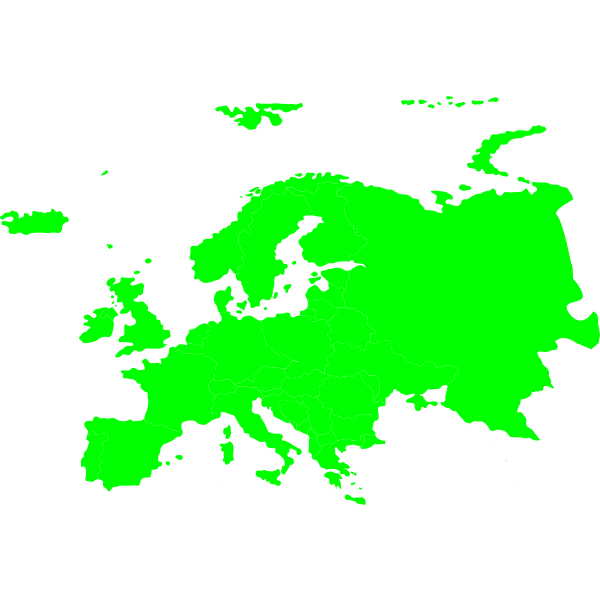 Green silhouette of map of europe free svg