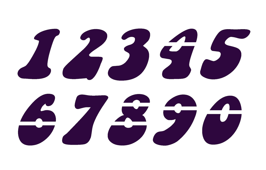 Groovy time italic numbers stencil