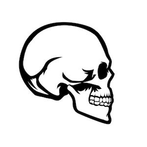 Geometric skull svg human skull vector scary skull for cutting skull silhouette blackwhite digital file dead skull instant download