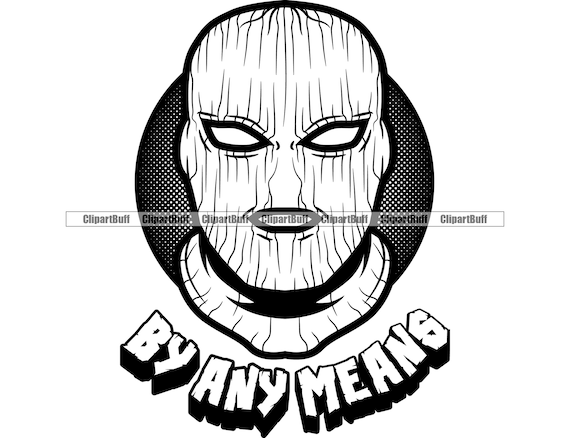 By any means gangster hustle ski mask trap plug savage grind street swag gang thug demon art hustling tattoo design jpg png svg cut file