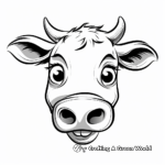 Cow face coloring pages