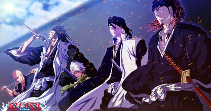 Hitsugaya toshiro kuchiki byakuya shinigami ikkaku madarame bleach zaraki kenpachi abarai renji wallpapeâ anime bleach anime character wallpaper