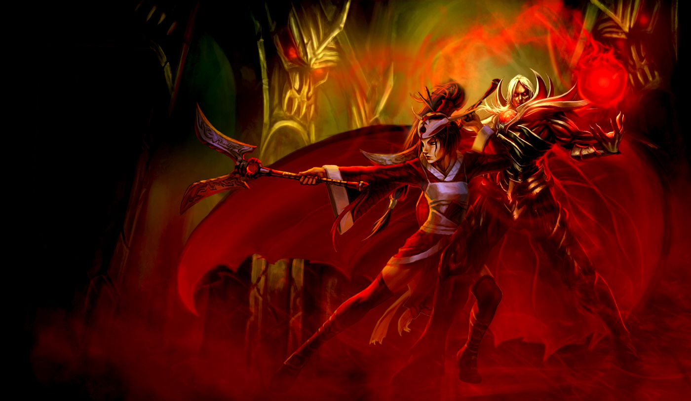 Blood lord vladimir and red moon akali by isabellefly on