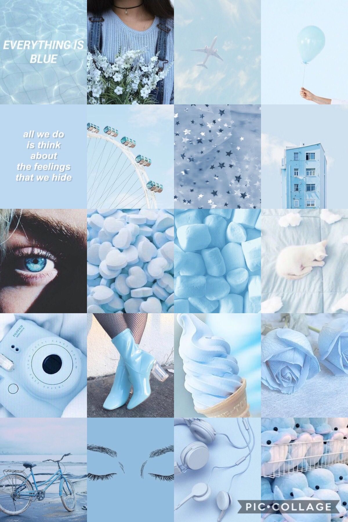 Light blue aesthetics collage s on