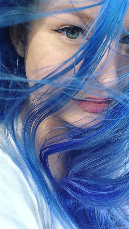 Blue aesthetic blue hair girl wallpaper download