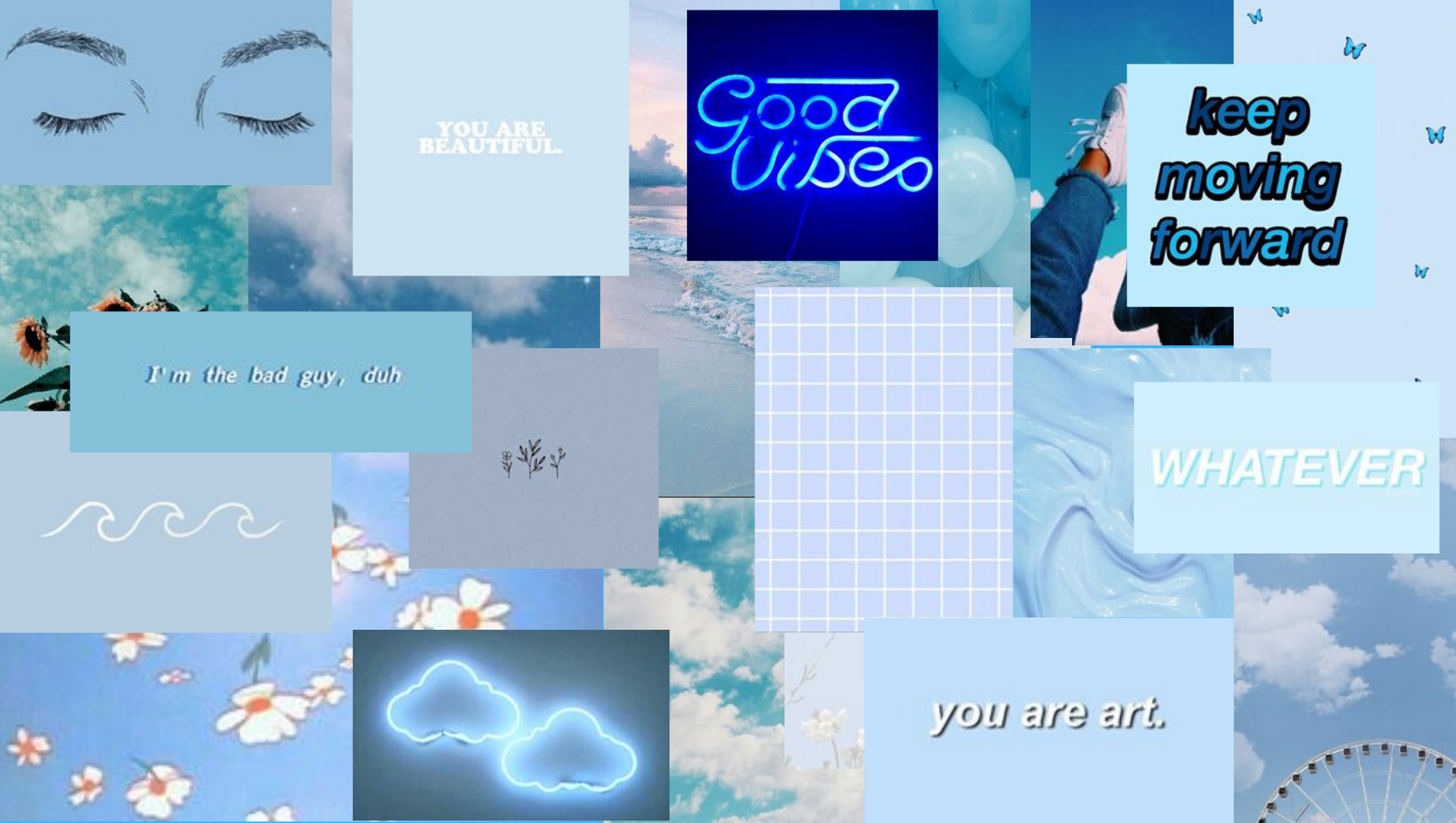 Pastel blue aesthetic puter wallpapers