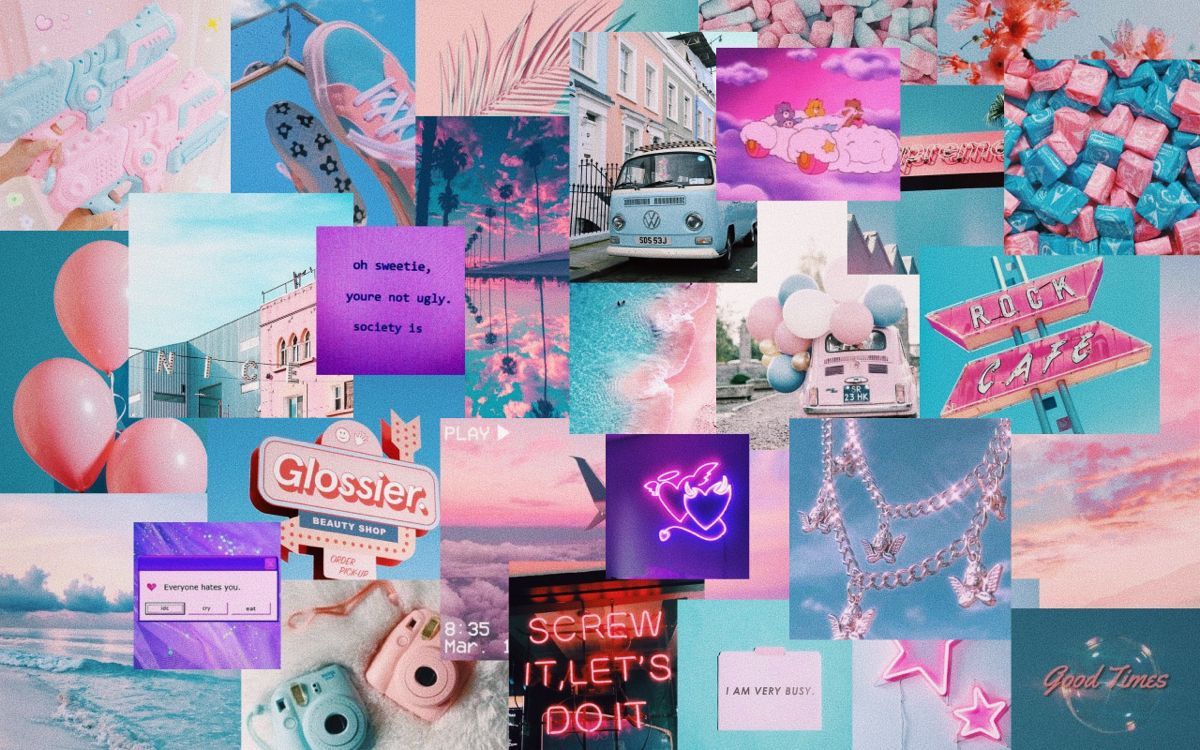 Aesthetic blue and pink pc wallpapers