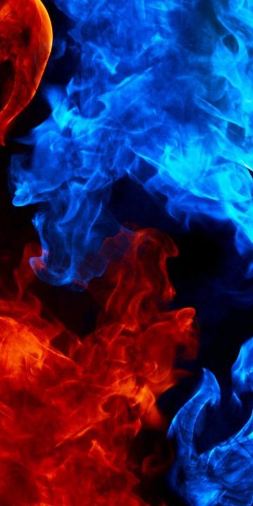Blue and red fire wallpaper in x resolution