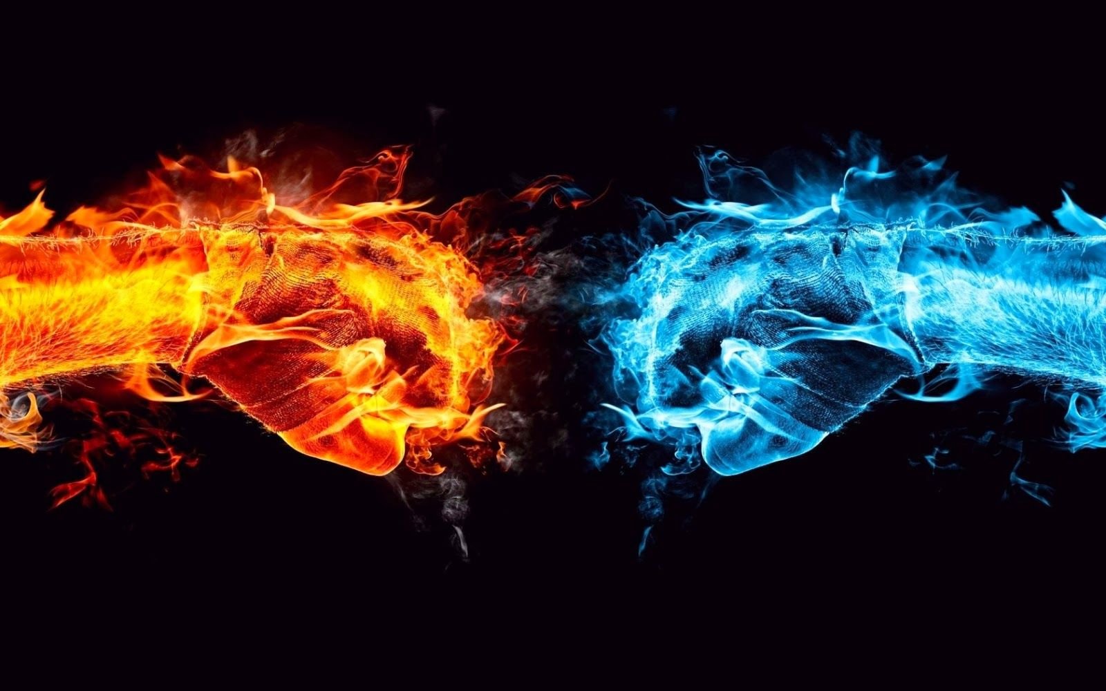 Red and blue fire wallpapers