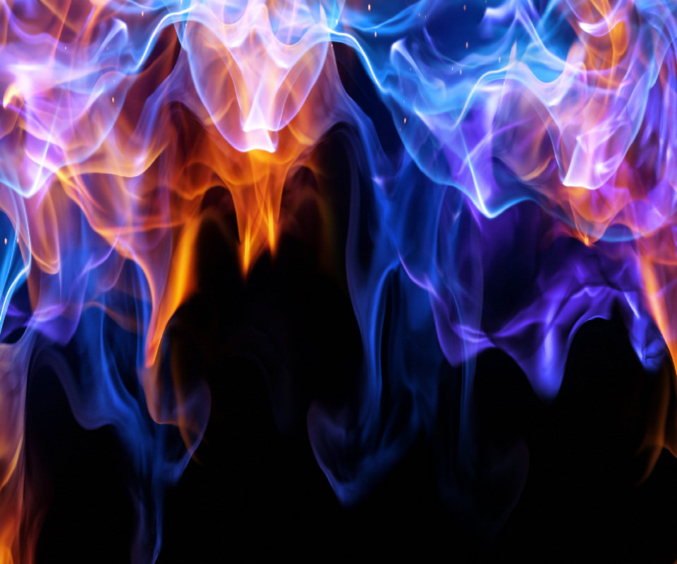 Red and blue fire wallpaper