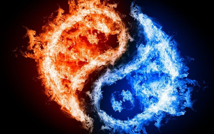 Red and blue fire yin